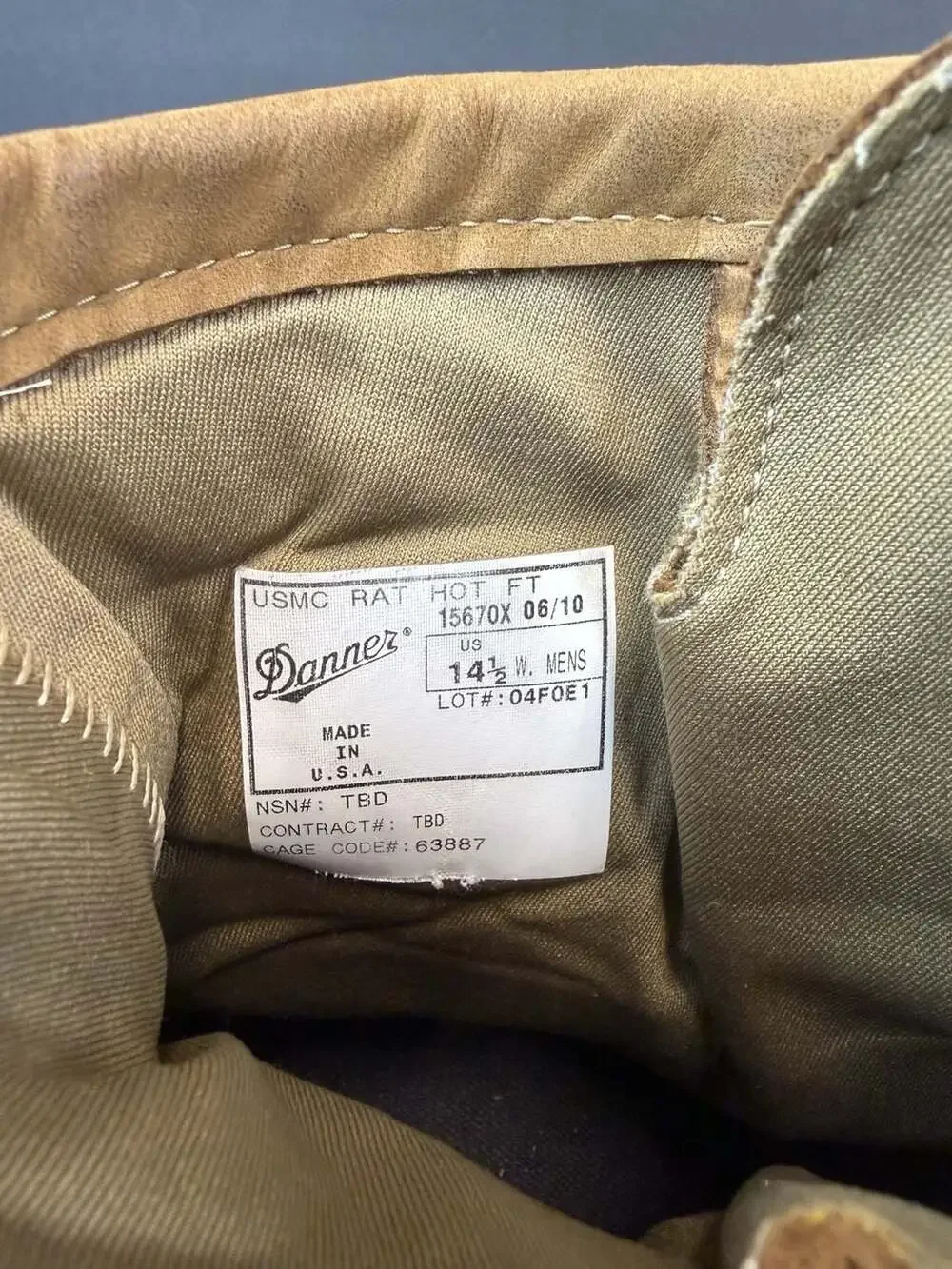 Danner USMC RAT Hot FT Boots Size 14.5W Mens Mojave Leather Combat